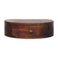 Solid Wood Honey Caramel Wall-Mounted Rounded Bedside Table