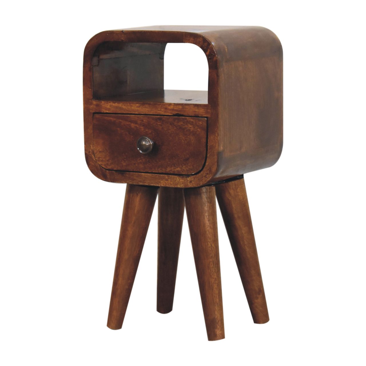 Solid Wood Extra Mini Curve Bedside Table