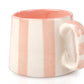 Ceramic Pink Stripe  Coffee cup- 220ml - 3.5 x 2.5 Inches (Set of 2)
