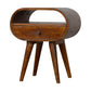 Solid Wood Chestnut Circular Open Bedside
