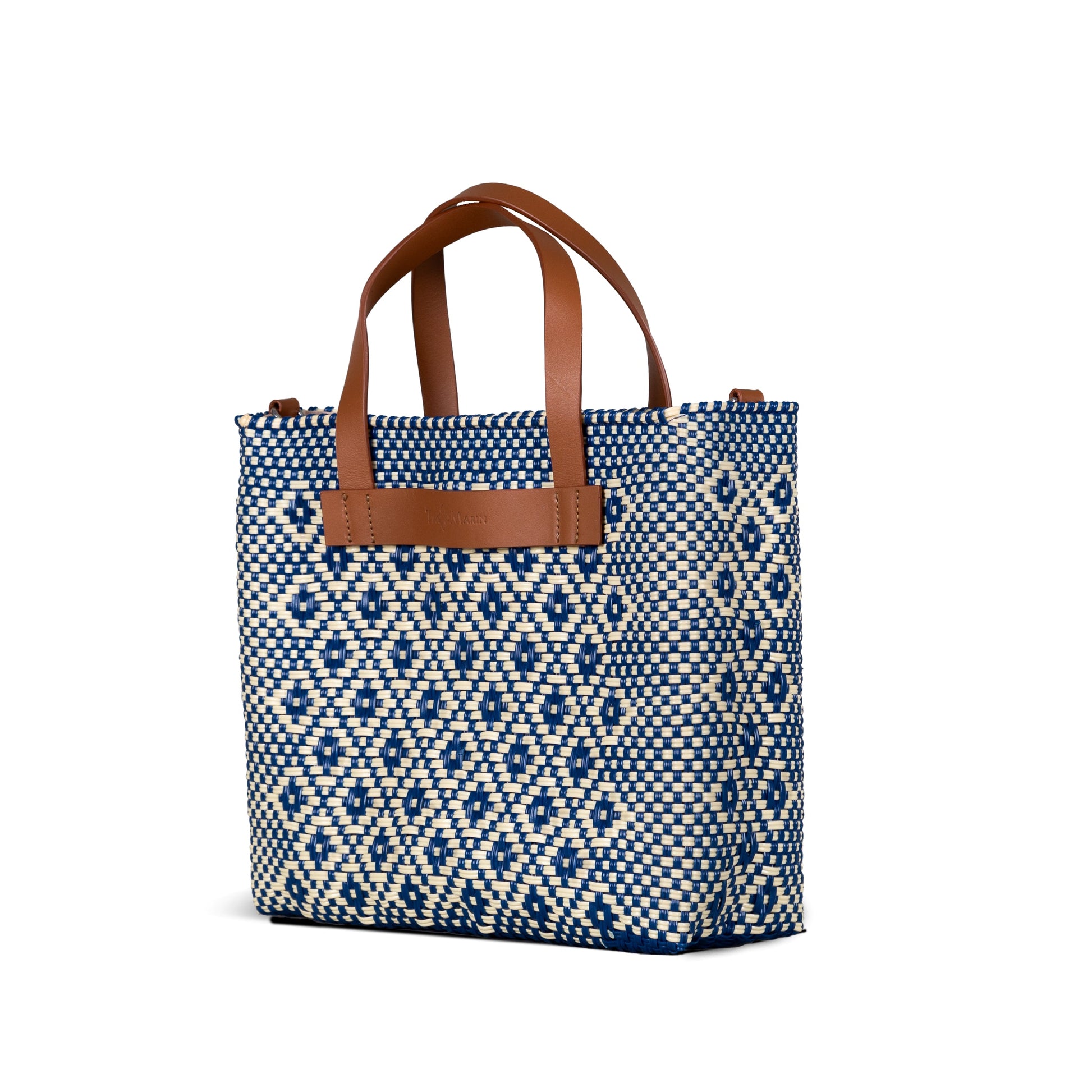 Mixte Large Woven Crossbody Bag - Tan Leather