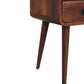 Solid Wood Mini Honey Caramel Curved Nightstand
