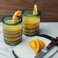 Set of 6 Tumbler Glasses with Aqua Spiral Design