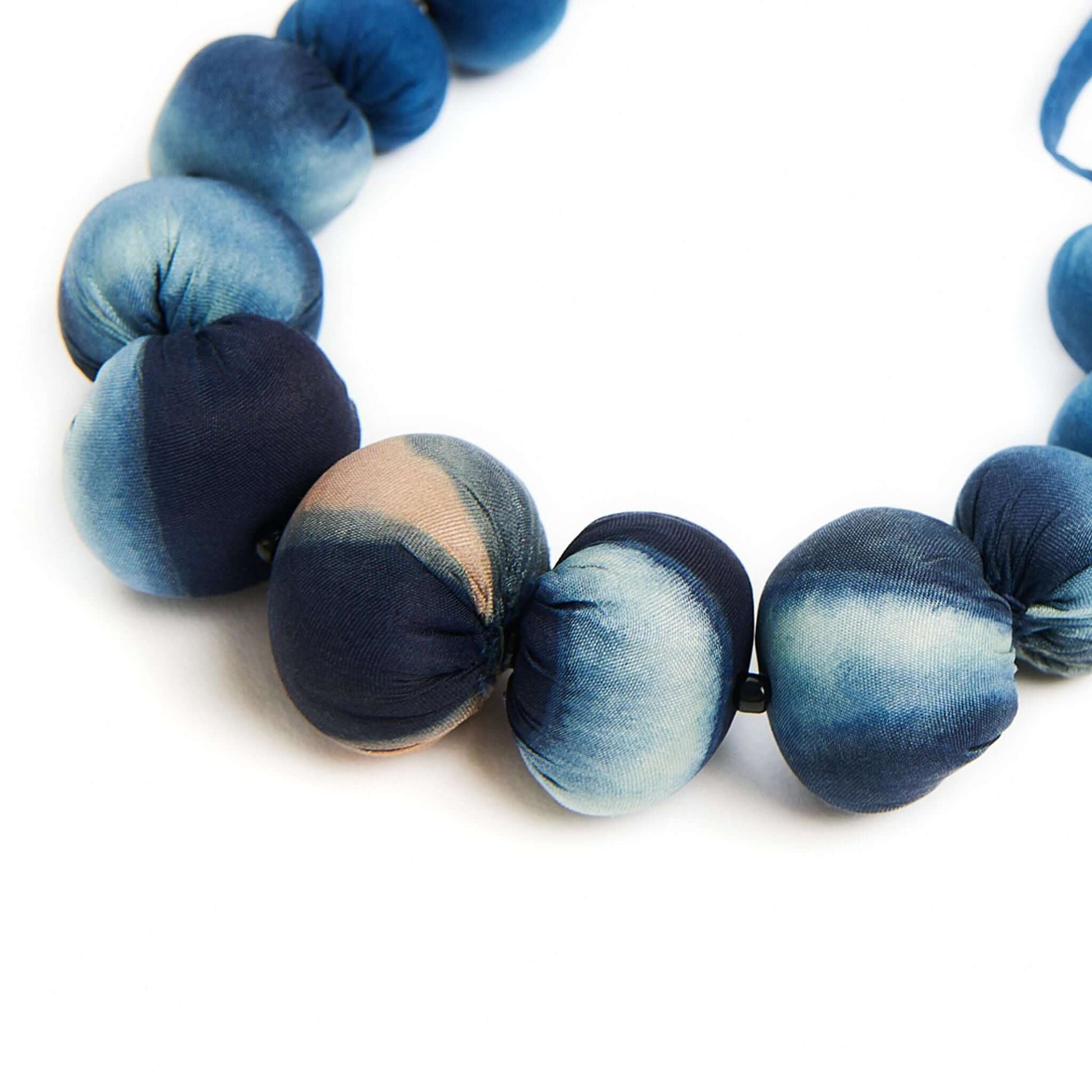 Mihika Silk Beaded Necklace Modern Artisanal— Indigold