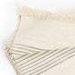 Silica Chalk Off White And Gray Stripes Pattern Soft Handwoven Merino Throw