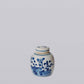 Blue and White Porcelain Mini Peony Floral Round Jar