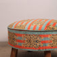 Velvet Safari Ottoman | 24x24x15"| Cotton Fabric