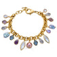 Colorful Gemstone and Pearl Charm Bracelet
