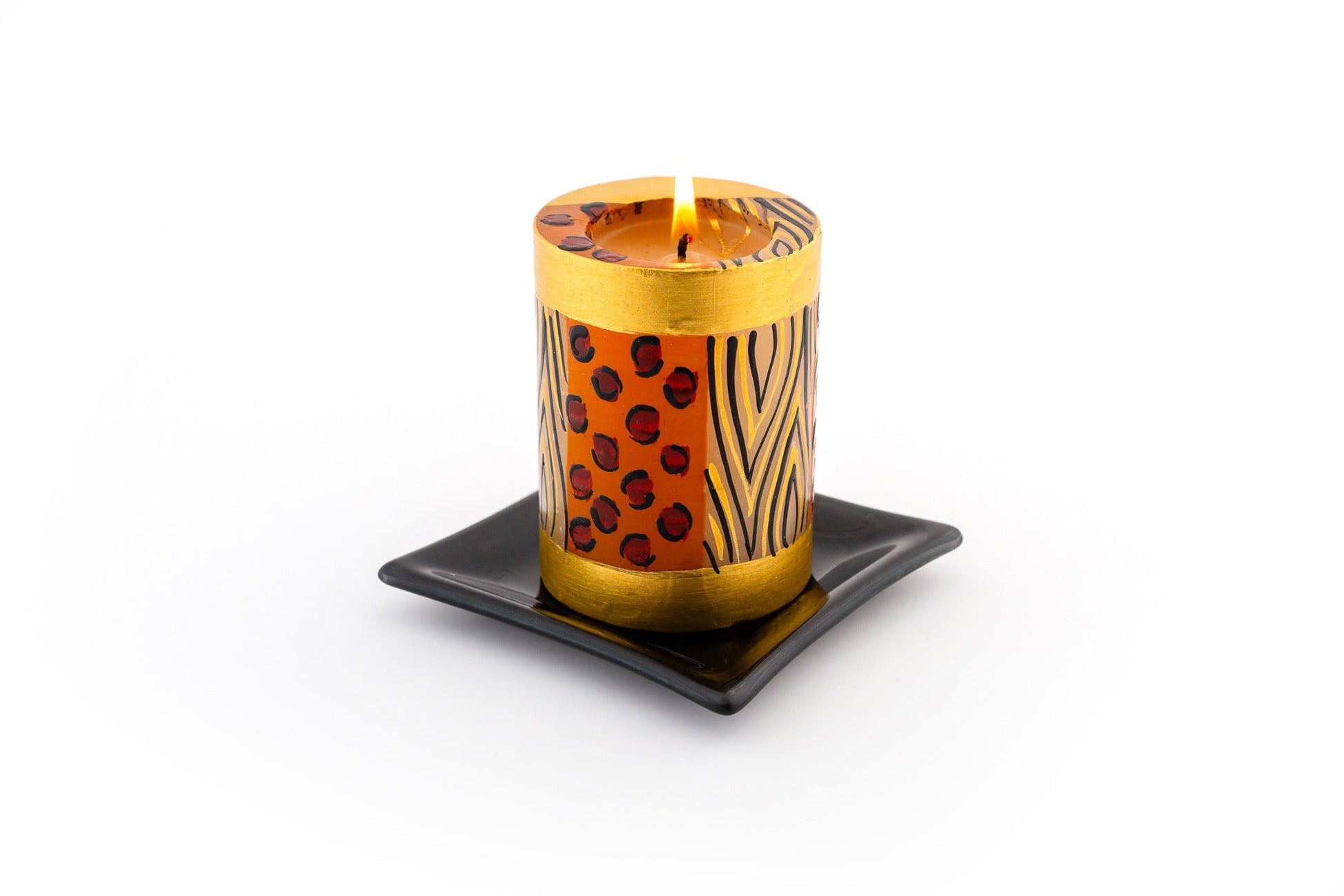 Animal Print Painted Candles