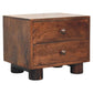 Solid Mango Wood California Walnut Two Drawer Bedside