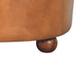 Brown Buffalo Hide Leather Upholstered Round Ottoman