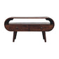 Solid Wood Walnut Curved Two Drawer Media Unit