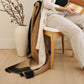 Siro Brown And White Ombre Textured Throw  In Hand Spun Merino And Hand Stitched Hem