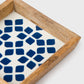 Lattice Blue Trinket Bowl & Tray Gift Box Set