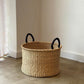 Handwoven Hamper with Leather Handles - Natural - Small