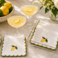 Embroidered Lemon Cocktail Napkin (Set of 6)