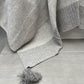 Wool Blended Throw - Grey