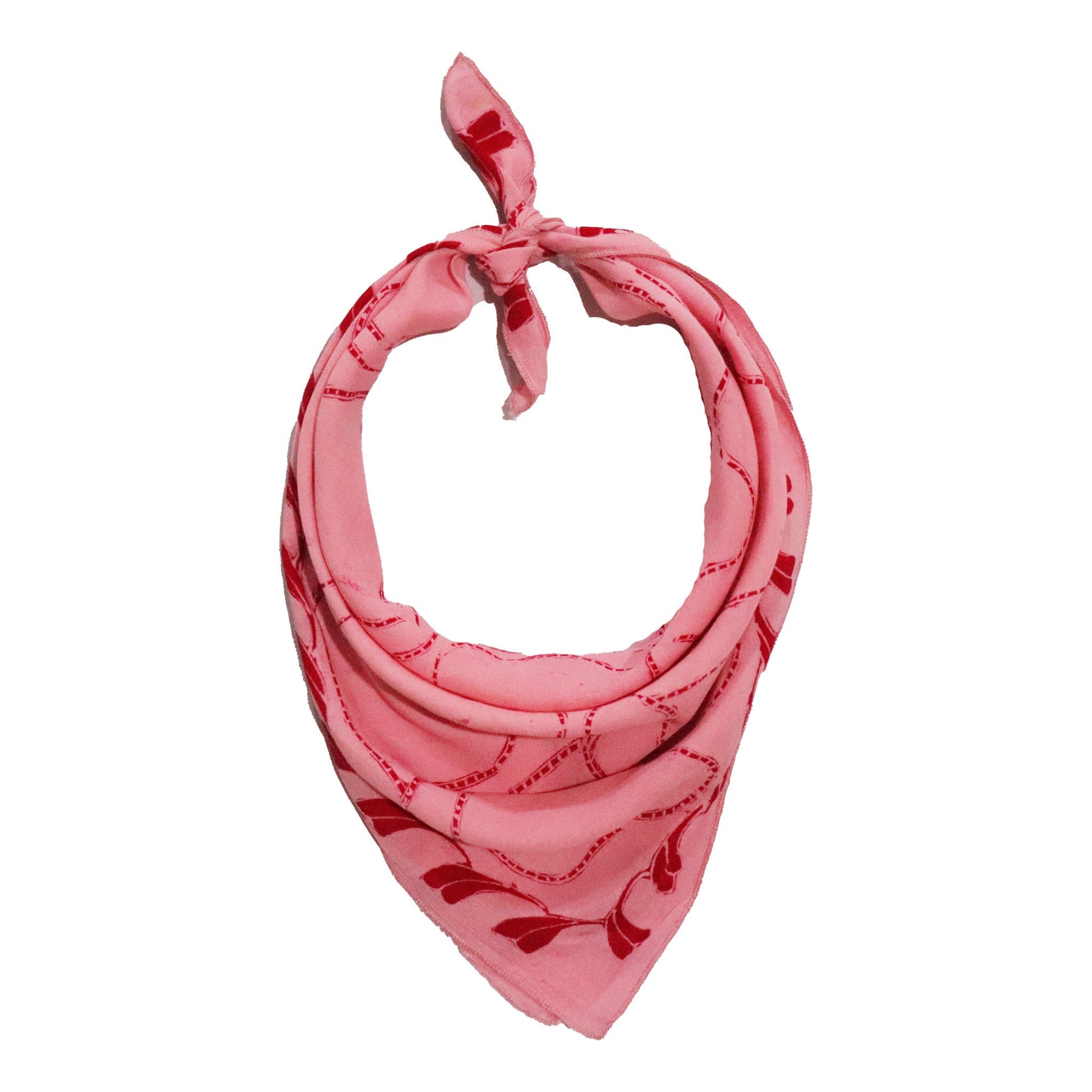 Full Hand Drawn Batik Tulis Bandana Authentic, 100% Soft Cotton, Pink Heart, Mother's Day Gift