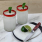 Set of 6 Glasses with Red Rims