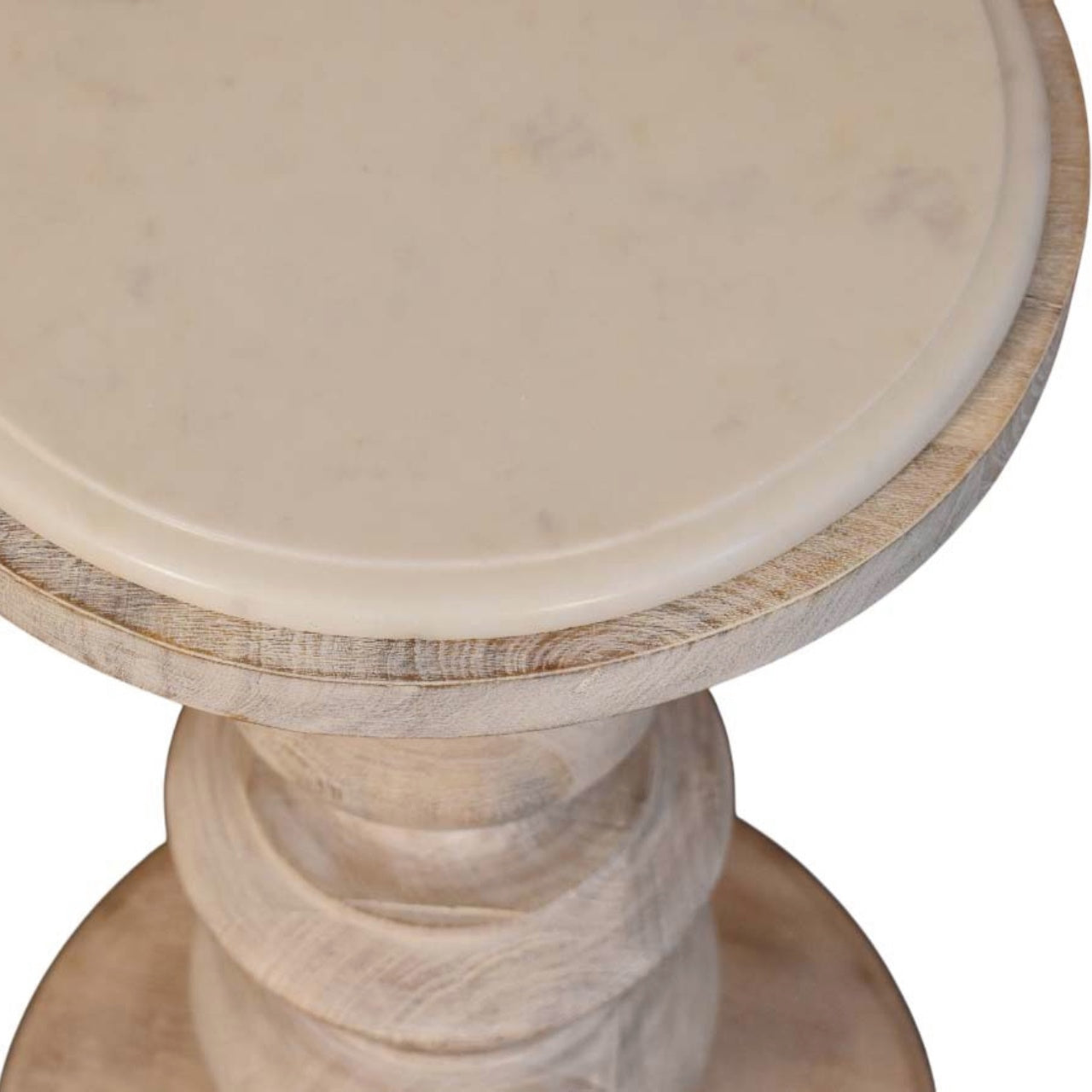 Solid Wood The Bellis Marble Accent Table