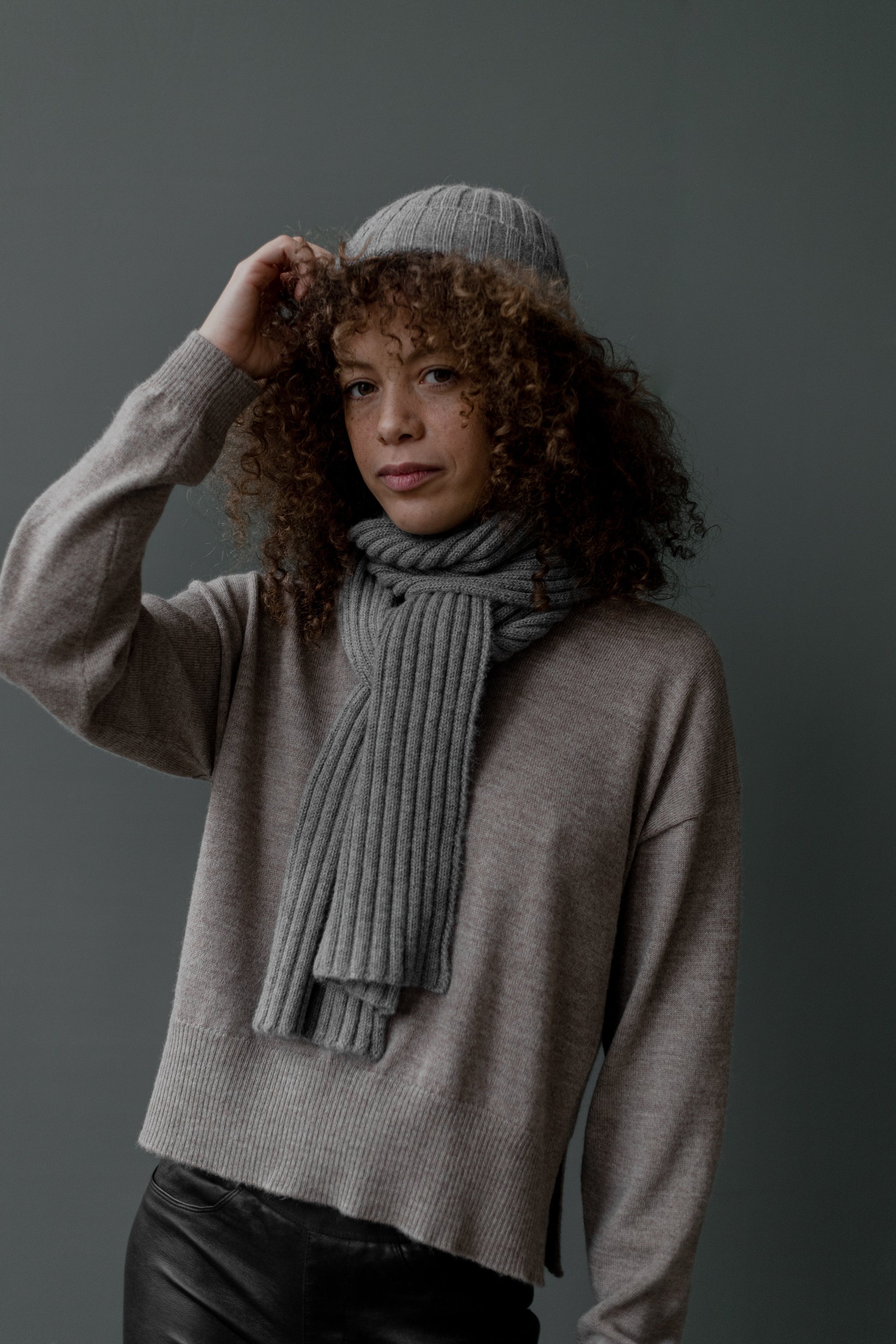 Ribbed Beanie - Grey Heather