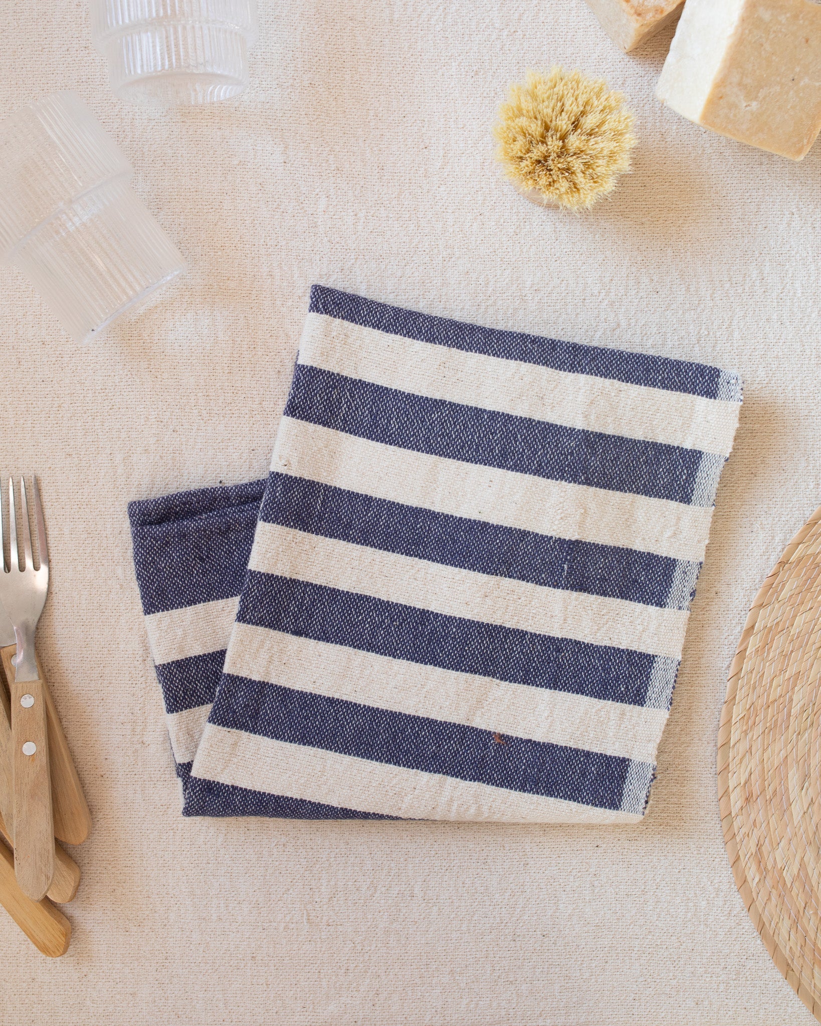 Indigo Stripe Hand Towel