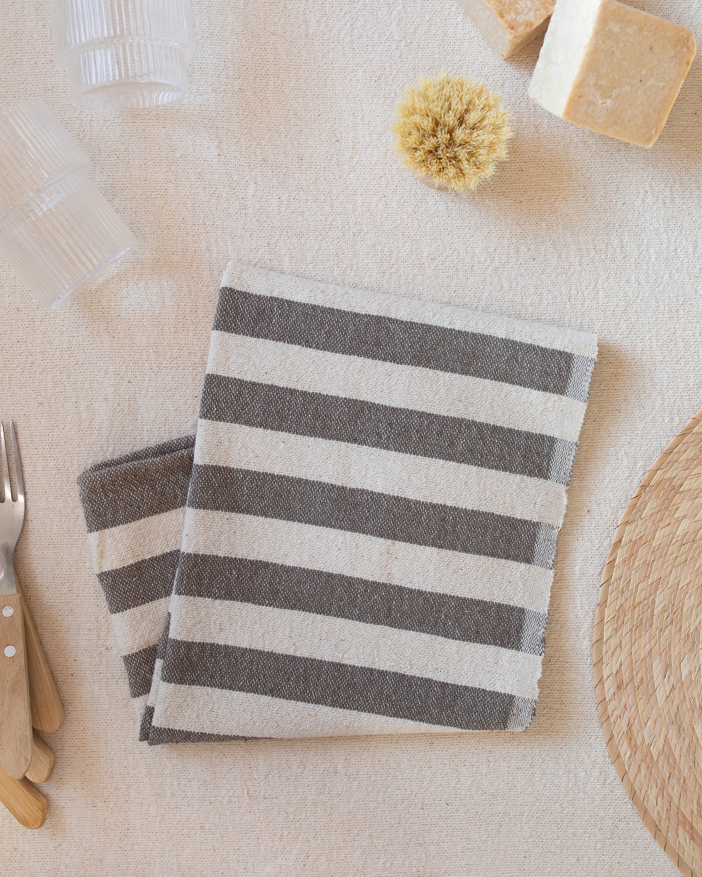 Gray Stripe Hand Towel