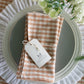 Tan Gingham Napkin | Set of 2
