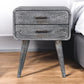 Solid Wood Sandblasted Ash Curved Bedside Table