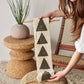 Purpose Bogolan Wall Totem in White with Grey Triangles