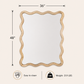 Decorative Wavy Wall Mirror with Mango Wood Frame, 36x48"