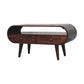 Solid Wood Walnut Curved Two Drawer Media Unit