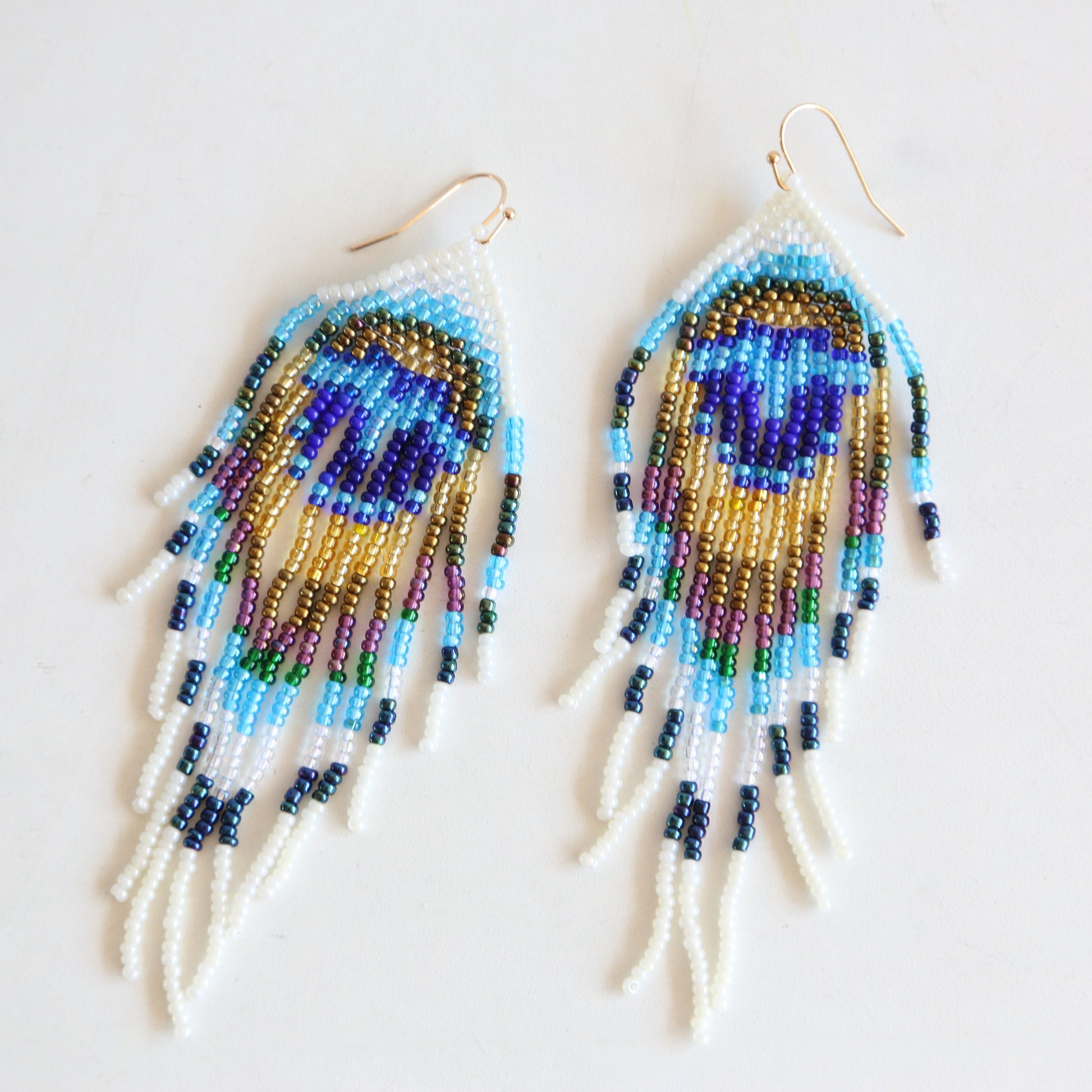 Peacock Feather Embera Earrings