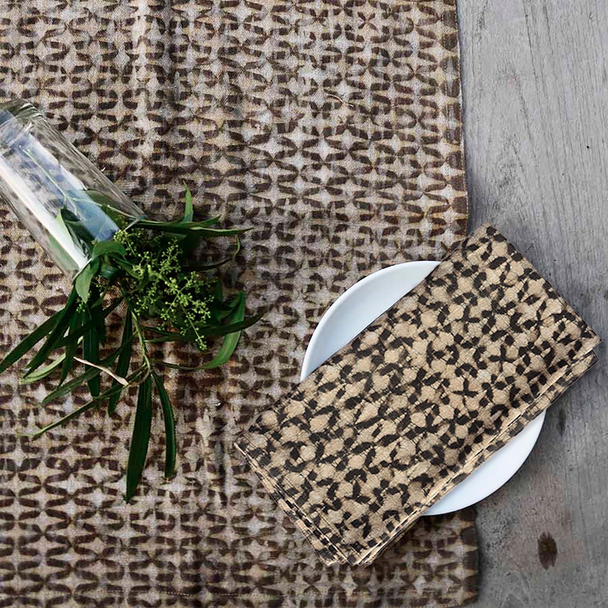 Boho Block Print Table Runner - Sparrow