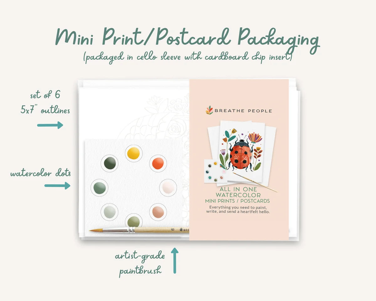 All-in-One Watercolor Art Prints + Postcards: Abstract Botanicals