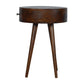 Solid Wood Nordic Chestnut Circular Nightstand