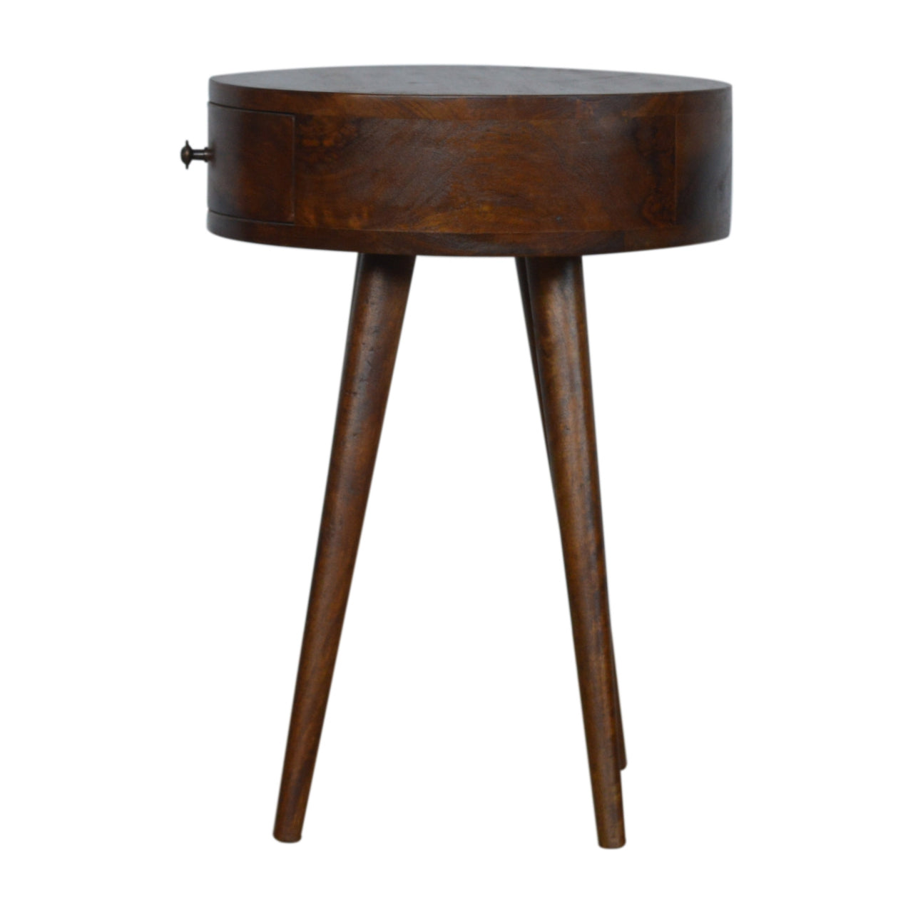Solid Wood Nordic Chestnut Circular Nightstand