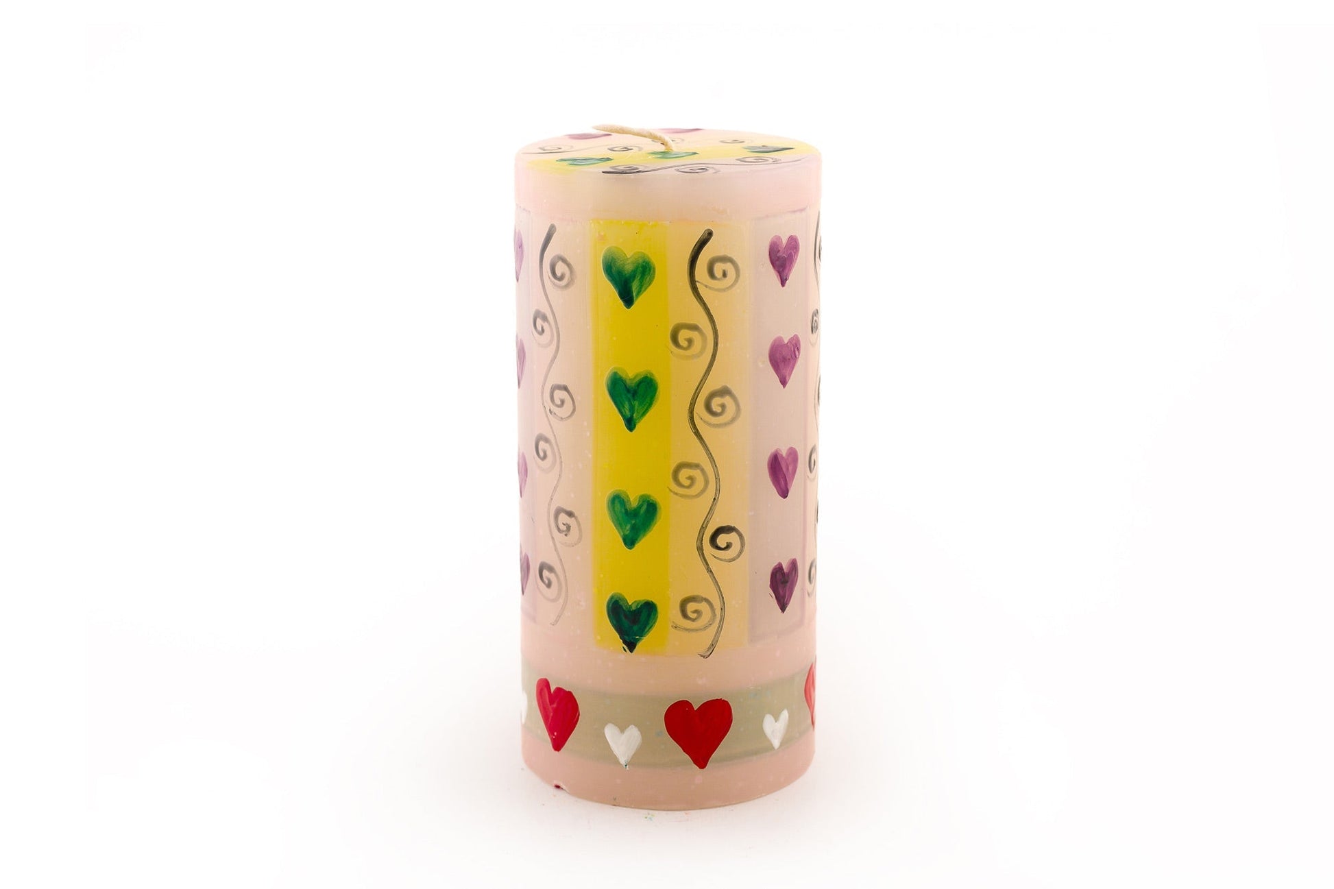 Pastel Hearts Painted Candles