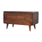 Solid Wood Curved California Walnut Blanket Box