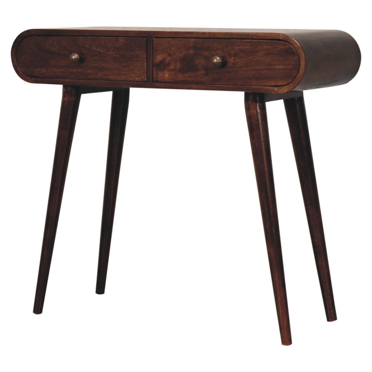 Solid Wood California Walnut Curved Edge Console Table