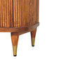 Solid Wood Ribbed Bedside with Brass Accents