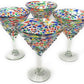 Confetti Rock Modern Margarita Glasses - Martini Style - Set of 4