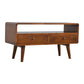 Solid Wood Curved Chestnut Media Unit