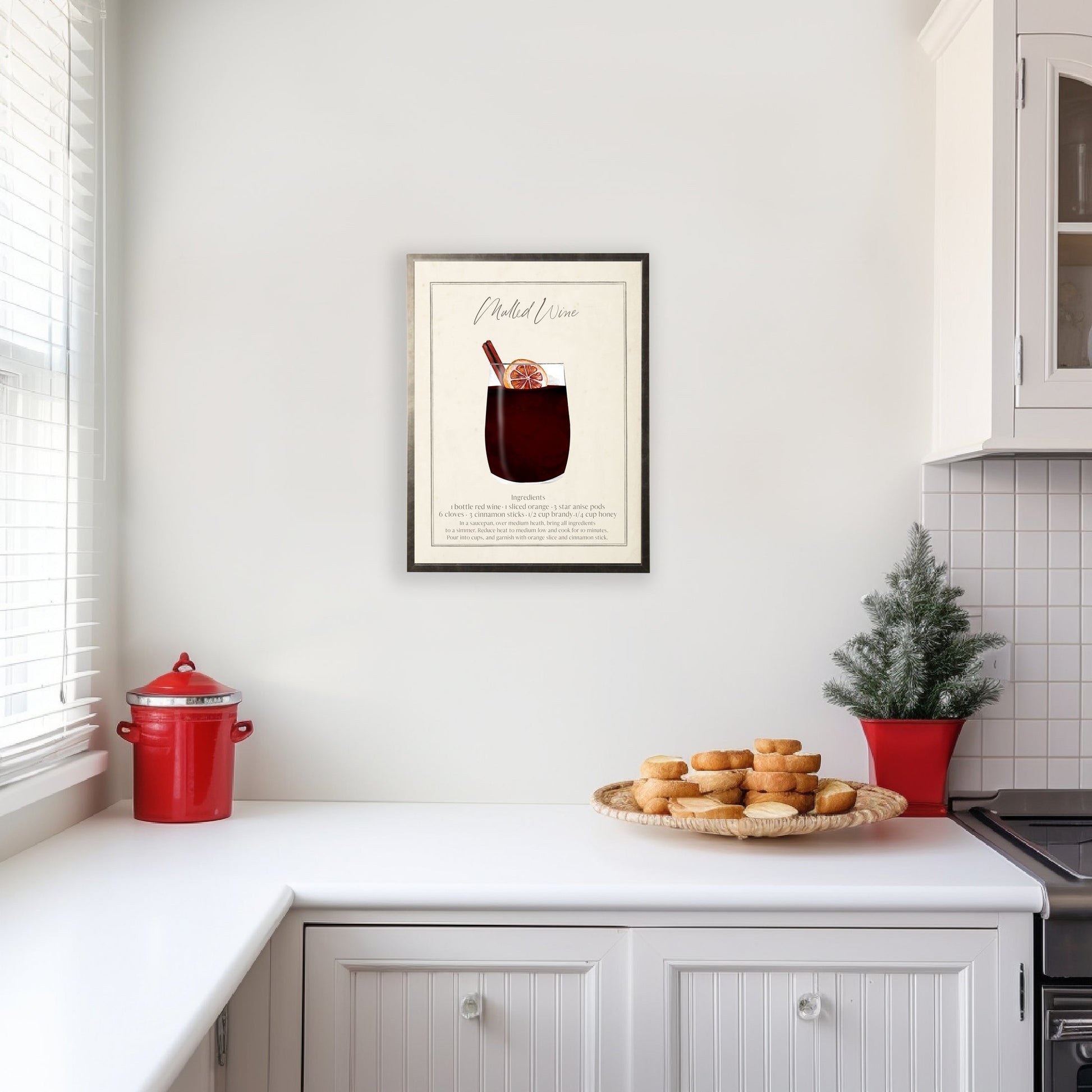 Watercolor Mulled Wine Cocktail and Recipe