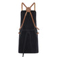 Waxed Canvas Work Apron with Leather Straps & Utility Pockets