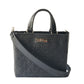 All Black Medium Woven Crossbody Drawstring Bag