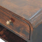 Solid Wood Mini Curved California Walnut Wall-Mounted Bedside Table