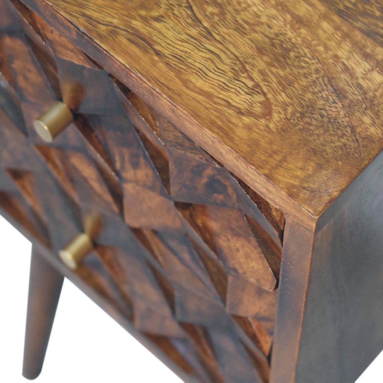 Solid Wood Mini Cube Nightstand