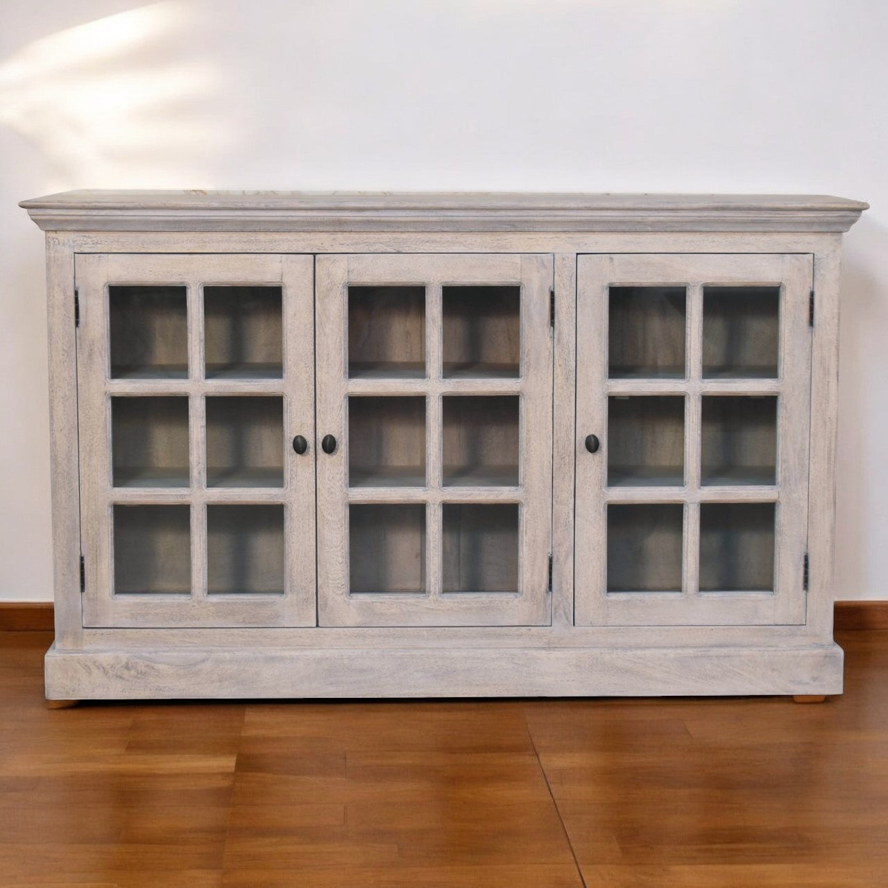 Solid Wood Stone Wash Triple Glazed Cabinet