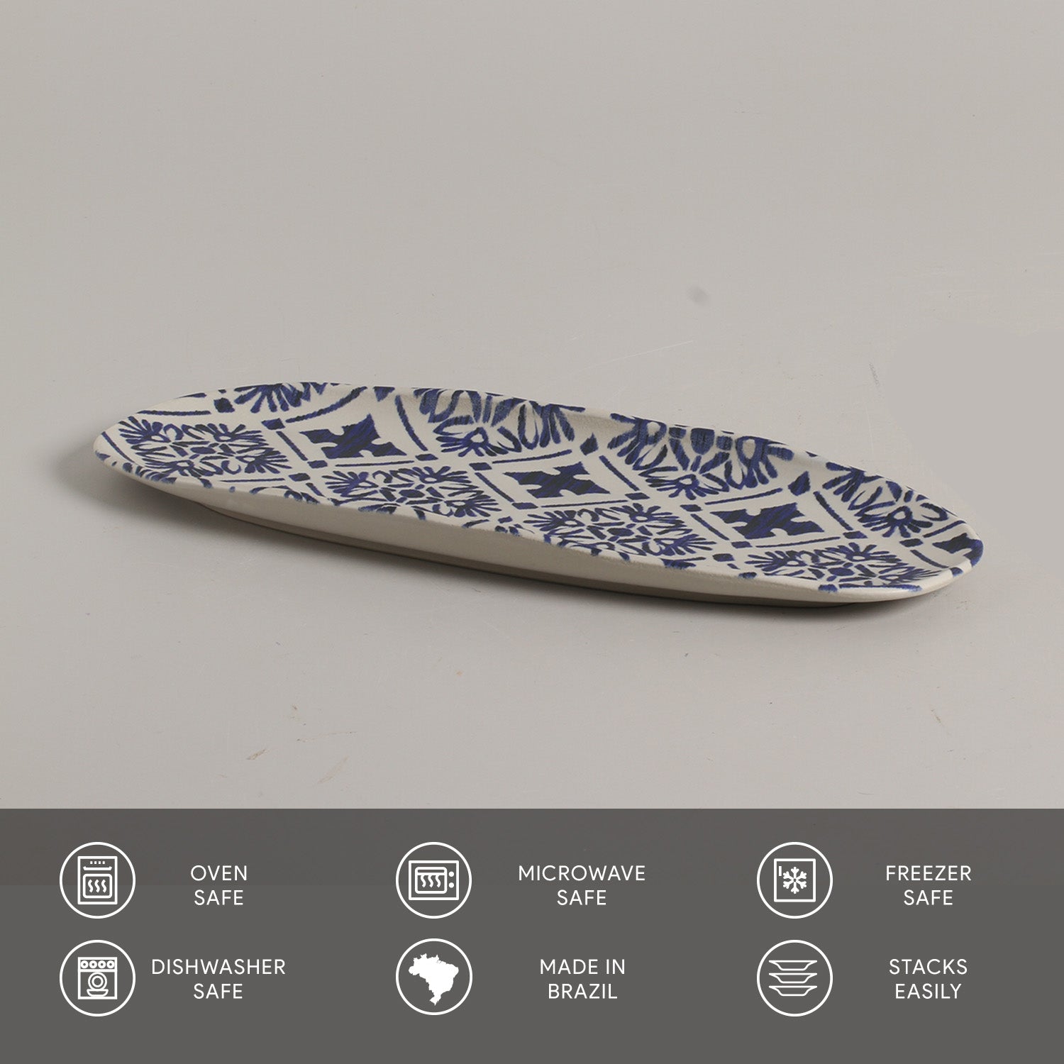 Shallow Organic Oval Platter Large Set of 4